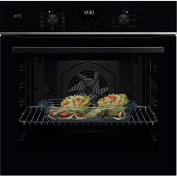 Horno Multifunción AEG TU5AB20SB - 72L, Cristal Negro, Autolimpieza AquaClean, Clase A+