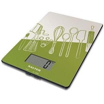Salter 1102 GNDR - Báscula de cocina digital ultradelgada, color verde