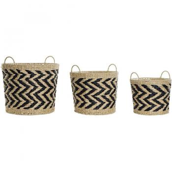 Juego de Cestas DKD Home Decor Fibra (40 x 40 x 35 cm)