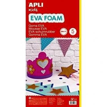 APLI Kids 12760- Goma EVA amarilla 600 x 400 mm 5 hojas