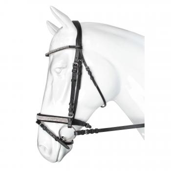 Horka Brida fortuna, negro/plata, Pony