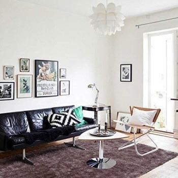 Alfombra moderna de pelo largo suave 190 x 200 cm gris/beige