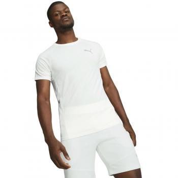 Puma Camiseta Blanca Evostripe Tee L para Hombre con Diseño de Rayas