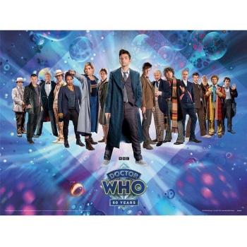 Impresión del 40 aniversario de Doctor Who - Multicolor, dimensiones 40cm x 30cm x 0.2cm