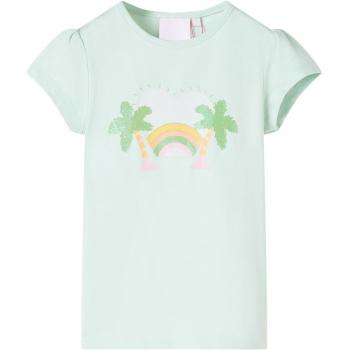 Camiseta infantil verde menta claro 116