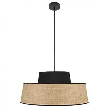 Colgante Jia Regulable 1 Luz Natural/Negro 50x50 cm