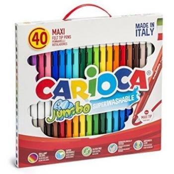 Caja de 40 rotuladores Jumbo, con punta gruesa, colores surtidos