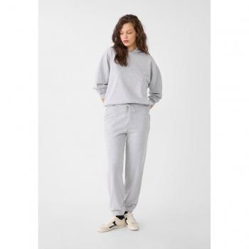 Stradivarius Plush Joggers Grey Melange XL