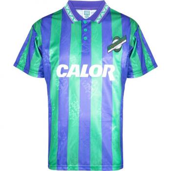 Score Draw 1994 Hibernian Away Retro Shirt - Green - Male - Size: Large Adults