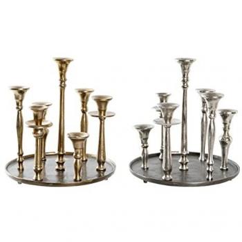 Candelabro DKD Home Decor 29 x 29 x 30 cm Aluminio Moderno (2 Unidades)