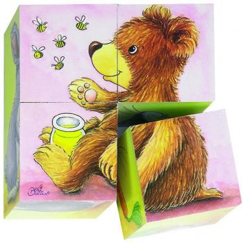 Puzzle de Cubos para Bebés - Animales - 4 Cubos - 6 Piezas - Mixto - A partir de 2 años