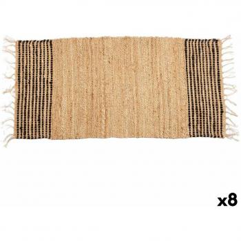 Alfombra Gift Decor Negro Natural Rayas 70 x 1 x 140 cm (8 Unidades)