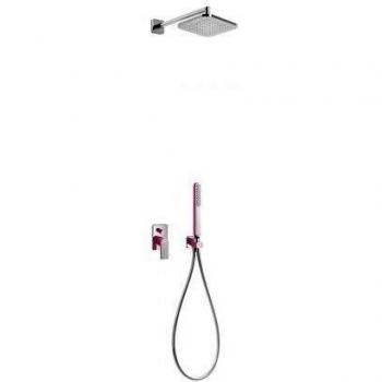 Tres Griferia - Kit De Ducha Monomando Empotrado Con Cierre Y Regulación De Caudal. · Cuerpo Empotrado Incluido · Ducha Fija 220X220 Mm. Con Rótula.