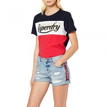 Superdry Steph Boyfriend Short Pantalones Cortos, Gris