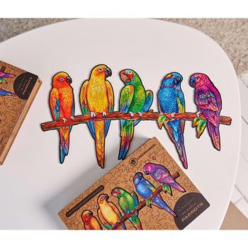 Rompecabezas de Madera Unidragon Playful Parrots 620 Piezas 72x40 cm