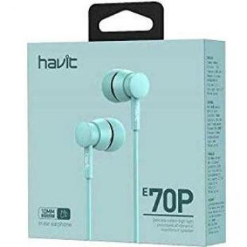 Auricular con Cable y Manos Libres E70P Celeste
