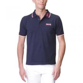 Lonsdale Lion Men's Short Sleeve Polo - Navy/Dark Red