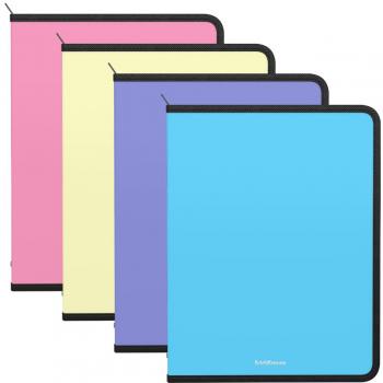 Carpetas con cremallera Erichkrause Pack de 4 A4 colores pastel surtidos