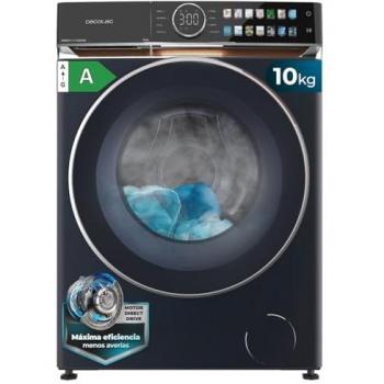 Lavadora Cecotec Bolero DressCode 10980 10 Kg Direct Drive Azul 1400 RPM, Bajo Consumo, Pantalla Full Color, Puerta XXL, Luz UV y Vapor