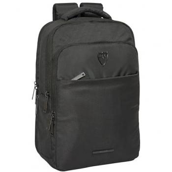 Mochila para Portátil Sevilla Fútbol Club BUSINESS Negro 29 x 44 x 15 cm, compatible con portátiles de hasta 15.6, incluye bolsillo para tableta y conector USB, diseñada para jóvenes de diferentes edades,