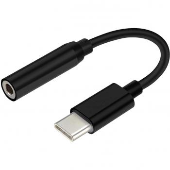 AISENS - A109-0348 conversor USB-C a Audio, USB-C Macho a Jack 3.5 Hembra, Negro, 15cm