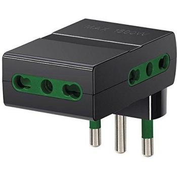 Adaptador Múltiple Vimar 3 Salidas 16A Negro RI.00311