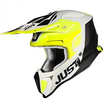 Casco de Motocross Just1 J18 Pulsar Fluo Amarillo-Blanco-Negro - Mate 54-XS