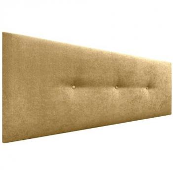 Cabecero Acolchado de Tela Liso con Botones Acualine en Mostaza, 150x50cm para Camas de 150/160 cm - Diseño Moderno y Elegante