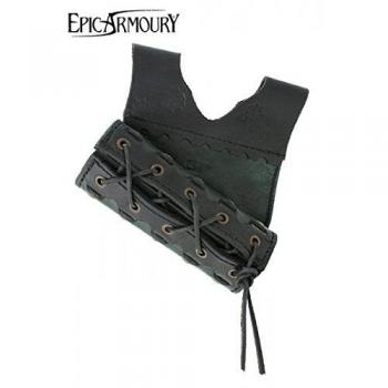 Larp de espada Soporte Imperial de piel con puntadas y remaches mano derecha Color Rojo/Negro o Verde/Negro, verde/negro