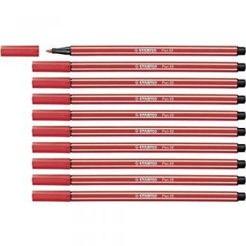 Rotulador STABILO Pen 68 - Caja con 10 unidades - Color carmín