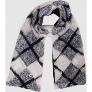 Bufanda Rombos Blanca y Negra con Lurex MR complements
