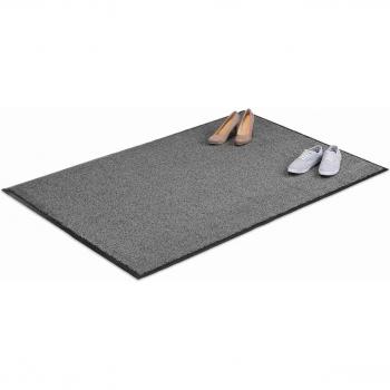 Felpudo antideslizante clásico Relaxdays, polipropileno-PVC, negro-gris, 120 x 180 cm