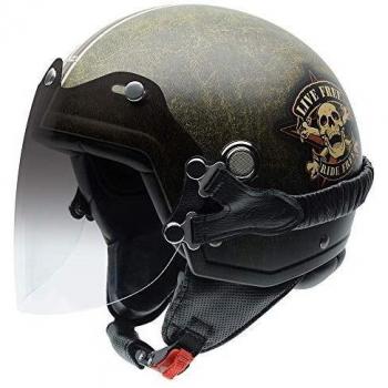 NZI 050325G875 Tonup Visor Graphics Ride Free Casco De Moto, Multicolor, Talla 57