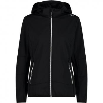 Cmp Chaqueta Softshell con capucha para mujer, color negro, talla 36