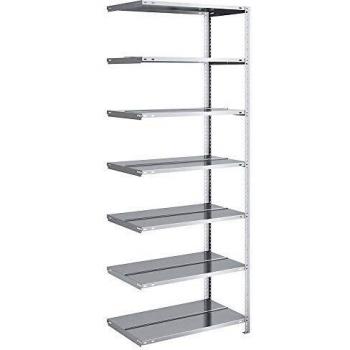 Estantería Atornillable Doble Lado Zincada para Oficina 2200x750x600mm con 7 Estantes y Capacidad de Carga de 90 kg