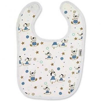 Sterntaler Babero con velcro Emmi el burro, Dimensiones: 38 x 26 x 1 cm, Color: Blanco