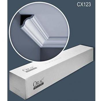 Orac Decor Cornices Mouldings - 1 Box (24 pieces) - 48 m Decor CX123 Axxent, Primed White Plain Polystyrene Crown Moulding (3-1/8 in. x 3-