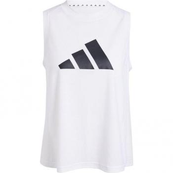 Adidas Train Essentials Big Performance Logo Wmns Tank White Talla S - Top de fitness, color blanco, diseño con logo grande, talla S para mujer
