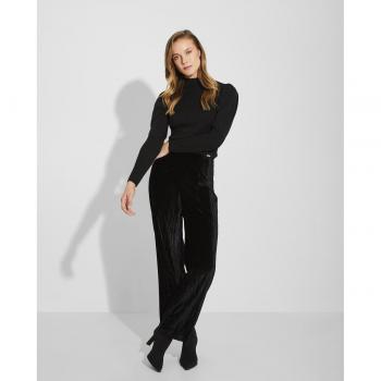 Pantalón ancho de terciopelo texturado para mujer