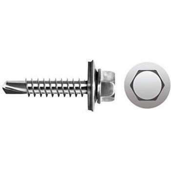Celo 955227301 - Tornillo Punta Broca Din 7301 Cabeza Hexagonal Diámetro 5,5X22 Mm, Arandela de Epdm Diámetro 16 Cincado, 1000 Unidades