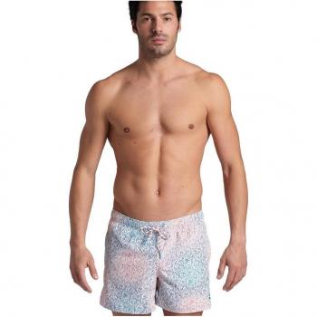 Bañador short de hombre Arena Beach Short Allover blanco azul rojo - L
