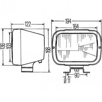 Faro delantero Halógeno HELLA 1AB 004 231-001 para tráfico a la derecha (izquierda/derecha)