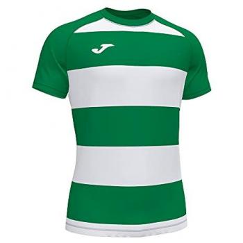 Camiseta de Manga Corta Joma Pro Rugby II para Hombre, Color Verde y Blanco