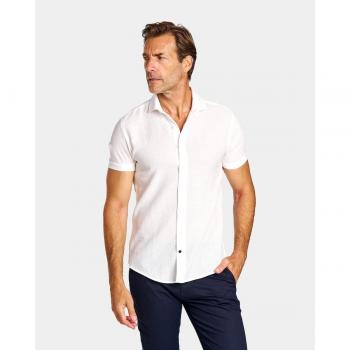 CAMISA MANGA CORTA DE HOMBRE ESTERILLA SLIM LISO BLANCO