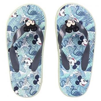 Chanclas para Niños Mickey Mouse Verde Claro, Talla 31, Suela de Goma EVA, Estampadas con Mickey, Primera Calidad