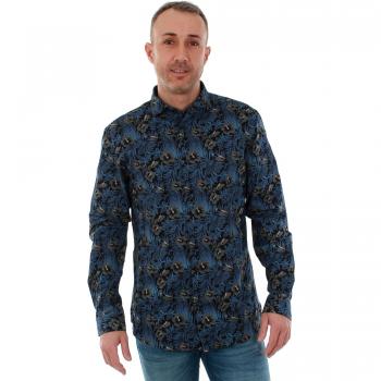 JACK & JONES Camisa Hombre XL Azul Marino 12151294 JPRNOHR AOP Shirt LS EXP Navy Blazer Slim FIT
