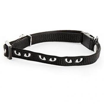 Collar de nylon para gato negro con diseño de ojos de gato Martin Sellier