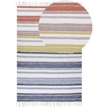 Alfombra Multicolor 160 x 230 cm de Material Sintético con Borlas Decorativas Tejida a Mano estilo Tozakli