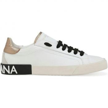 Dolce & Gabbana Women's Portofino Leather Sneakers in White | Size 36 | CK2203AM780 Color 89662