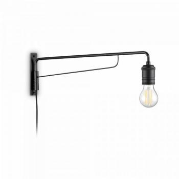 Aplique de Pared Ideal Lux Triumph Negro 1 Bombilla E27 con Brazos Ajustables